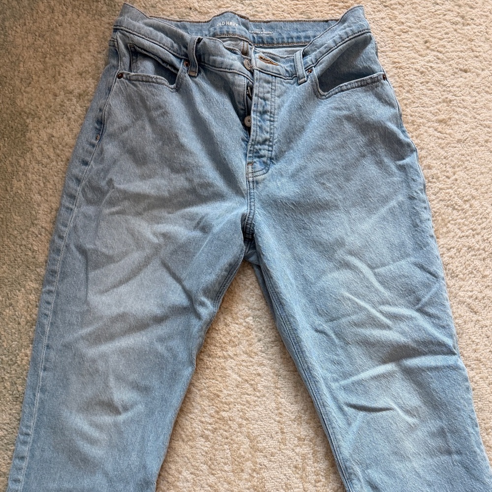 Old Navy Light Blue Slouchy Straight Jeans